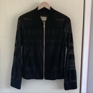 IT GIRL Sheer Bomber Jacket S Black